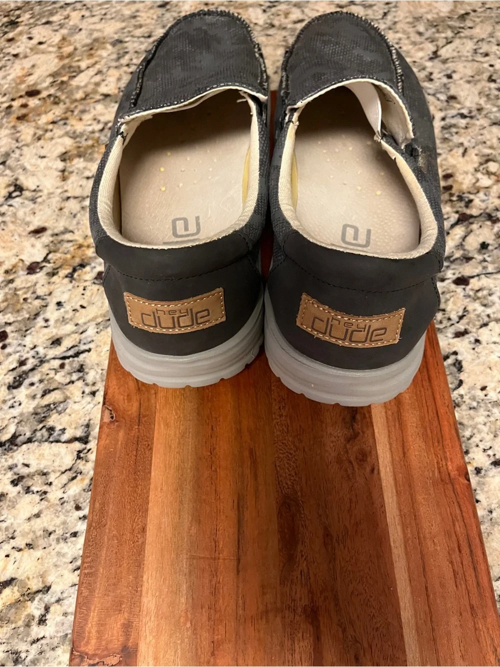 Hey Dude Dark Gray Camo Men’s Slip-On Casual Shoes Size 10